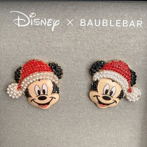 NEW DISNEY Baublebar Mickey Mouse Christmas Earrings Holiday Rhinestone